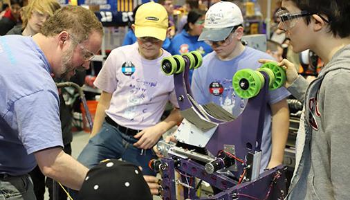 学生s from previous FIRST® New York Tech Valley Regional Robotics Competition